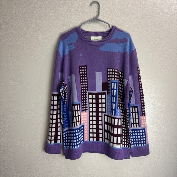 Sweaters - Yitai Dusk Skyline Knit Jumper Sweater Size XXL